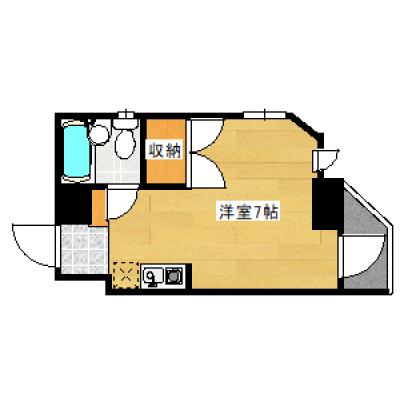 ライトシティ佐伯　７F（コンビニ、電停徒歩１分・エレベーター・周辺飲食店多数）の間取り図