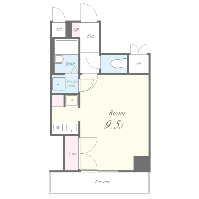 セイワマンスリー花の木【禁煙】【宅配BOX有】【ネット無料】の間取り図