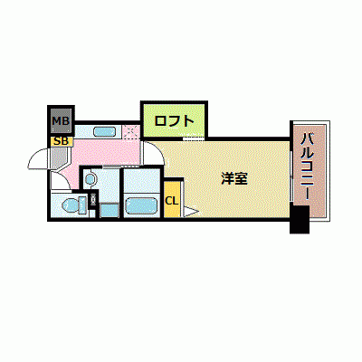 OneLife博多天神アネックス【★バストイレ別、洗浄機付き便座】の間取り図