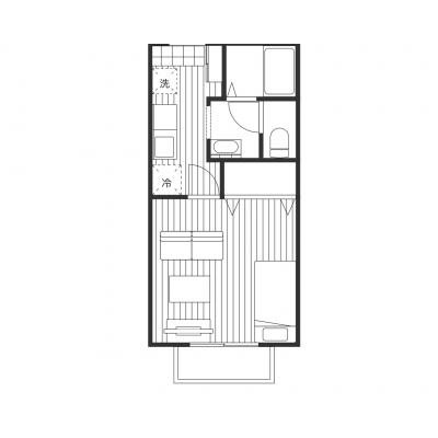【駐車料・清掃費全部コミコミ】3/15〜入居可｜ガス乾燥機＆広々洋室！薩摩川内市の快適拠点『ベルデュール』の間取り図