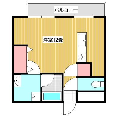 🏨🏨🏨タカラマンスリー🏨🏨🏨コールコートⅡ　303　１Rタイプ　大分駅まで徒歩圏内。繁華街近くの物件です！の間取り図