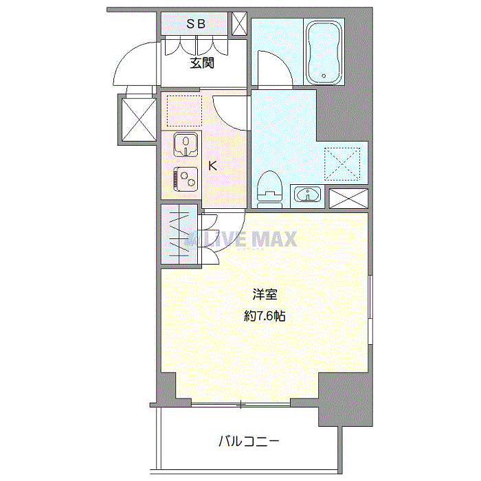 マンスリーリブマックス大森海岸セジョリステイ■『禁煙ルーム・26平米』【独立洗面・浴室乾燥付】≪エクセレントシリーズ≫の間取り図