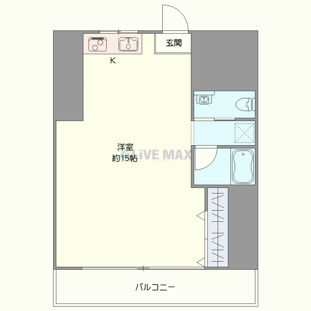 グッドステイ那覇波の上サンゴマンション△『ツインベッド』【ベーシック】の間取り図