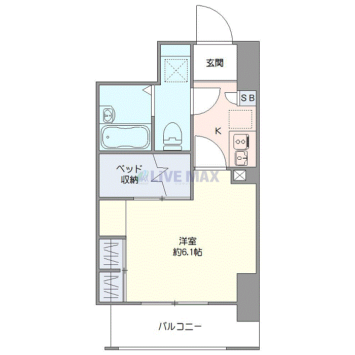 グッドステイ札幌南すすきのスクエア※『禁煙ルーム・駅5分・浴室乾燥付』【ベーシック】の間取り図
