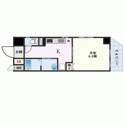 OneLife国際通グラン【★1DK・シャワーブースタイプ】の間取り図