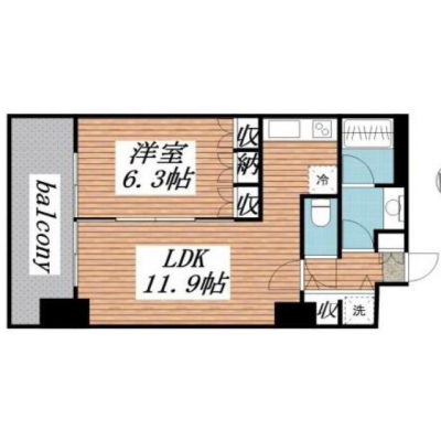 【マンスリー東新宿】★1LDK★最大３名利用可能！Wi-fi無料無制限★の間取り図