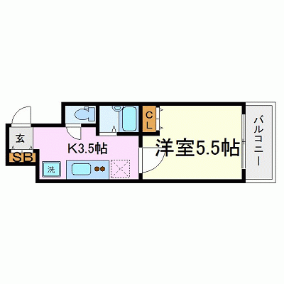 OneLife美栄橋エース【★バストイレ別・2口ガスコンロ】の間取り図
