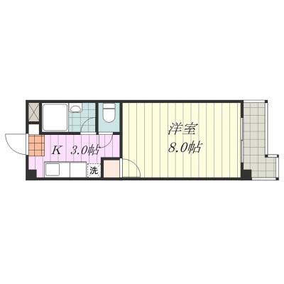 Ｓマンスリー美沢Ⅱ（3-5）【駐車場有・ネット無料・ホームセンター、コンビニ隣接】の間取り図