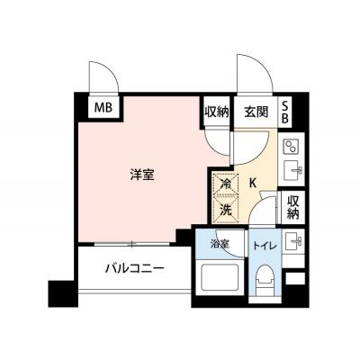 【🎉初期費用オフ｜お得なキャンペーン】【禁煙🚭/Wi-Fi無料🌐】マイナビSTAYアーバンコア横浜根岸　404の間取り図