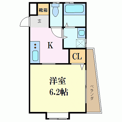 OneLife真嘉比コート【★オートロック・バストイレ別・独立洗面台・浴室乾燥機付き】の間取り図