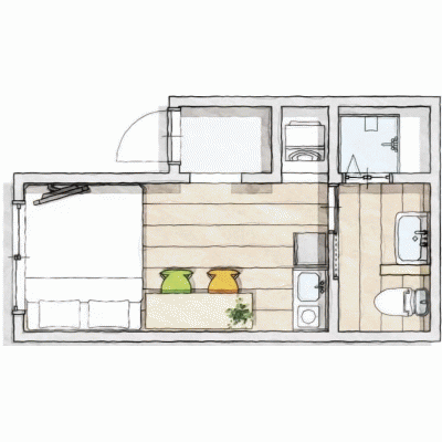 OneLife宮古島【★バストイレ別・独立洗面台・シャワーブース】の間取り図