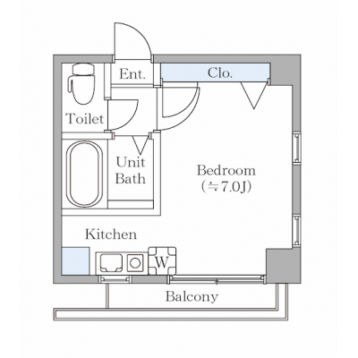 Oneupマンスリー八王子【南向き・19.36㎡・ドラム式洗濯機完備・八王子徒歩11分】の間取り図