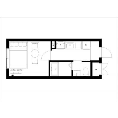 京急蒲田駅から徒歩4分/家具・家電完備/2024年築/Ferio蒲田III 204の間取り図