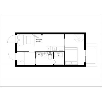 早稲田駅から徒歩6分/家具・家電付き/CH RESIDENCE 早稲田鶴巻町 201の間取り図