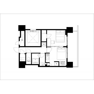 2024年築！/家具・家電完備/HARUMI　FLAG　PORT　VILLAGE　D棟　1009の間取り図