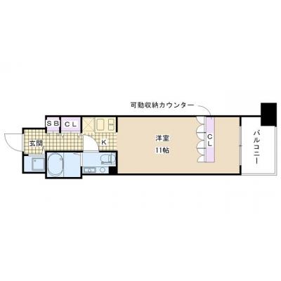 【東三国駅　徒歩1分】デュオン新大阪レジデンス⑤【広々30㎡・ネット使い放題・２口ガスコンロ・温水暖房便座・】の間取り図