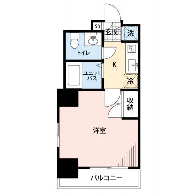 【🎉初期費用オフ｜お得なキャンペーン】【禁煙🚭/Wi-Fi無料🌐】マイナビSTAY勝どき　1002の間取り図