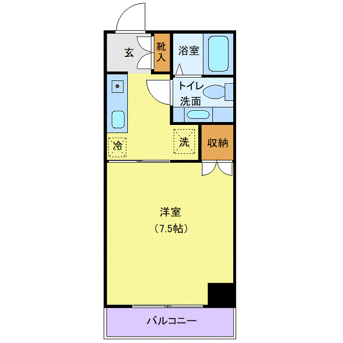 マンスリーリブマックス新潟・柏崎WESTビル★『禁煙ルーム・28平米・駐車場有』【独立洗面】≪スタンダードシリーズ≫の間取り図
