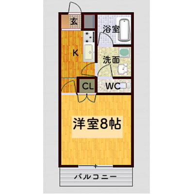 徳島市西新浜町マンスリーマンションの間取り図