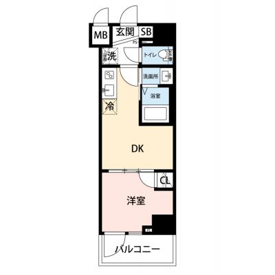 【🎉初期費用オフ｜お得なキャンペーン】【禁煙🚭/Wi-Fi無料🌐】マイナビSTAY新宿早稲田　504の間取り図