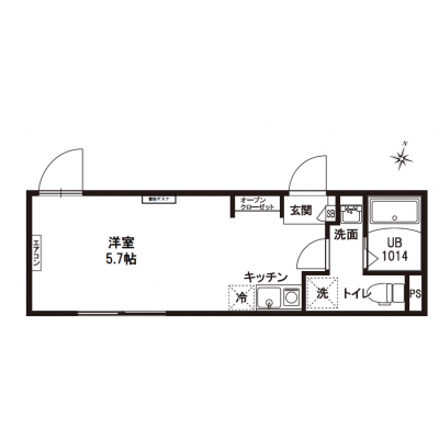 【60日以上の利用でお得🌈】【禁煙🚭/Wi-Fi無料🌐】マイナビSTAY王子神谷リバーサイド　303の間取り図