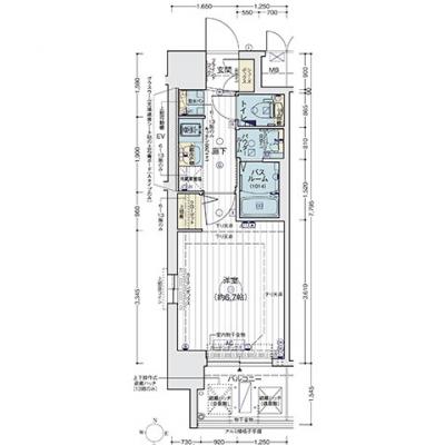 【西中島南方・南方・新大阪】EC新大阪XIV アイシー⑩【NET無料・ペット相談可・2口コンロ・浴室乾燥・オートロック】の間取り図