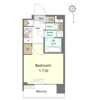 ◢◤◢◤✨ご利用期間全ての賃料が “60％割引”です ✨◢◤◢◤   5月/6月のご予約受付しております。【ネット無料/使用量無制限】　クリスタルグランツ難波Ⅱ🚭　［No.5483021］の間取り図