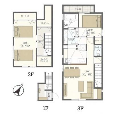 Sumica大森【築浅・家具家電付き　家族&グループに最適な3ベッドルームハウス　住環境良好】の間取り図