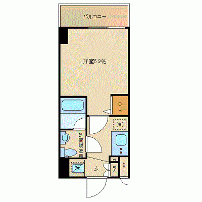 OneLife川崎SOUTH【★オートロック・バストイレ別・浴室乾燥機付】の間取り図