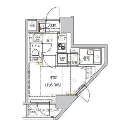 【🎉初期費用オフ｜お得なキャンペーン】【禁煙🚭/Wi-Fi無料🌐】マイナビSTAYミライエ御茶ノ水ガーデン　201の間取り図
