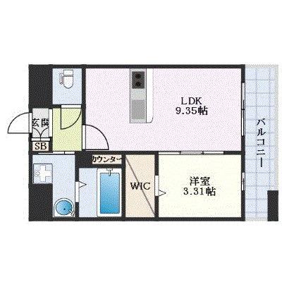 マンスリーリブマックス那覇松山リブス３▲エグゼ【1LDK・ドラム式洗濯機・設備充実】≪プレミアムシリーズ≫の間取り図