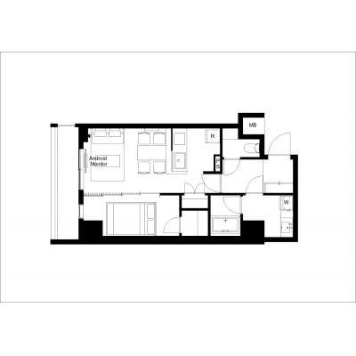 菊川駅徒歩8分！/収容人数最大4名/家具・家電、Wi-Fi完備/プレール・ドゥーク菊川 509の間取り図