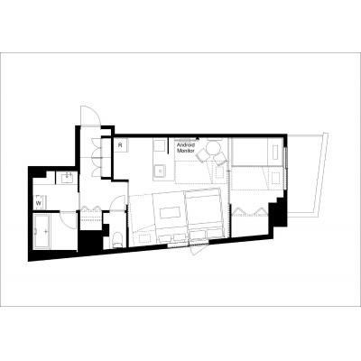 最寄り駅から徒歩2分の好立地/新宿近い/2024年築/人気神楽坂エリア/Sun Place 神楽坂 701の間取り図