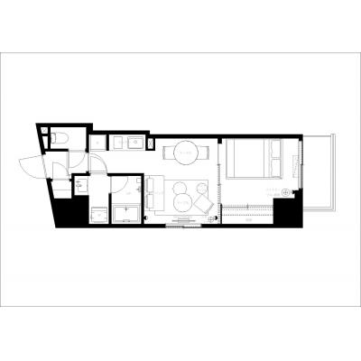 JR駒込駅から徒歩5分/コンビニまで徒歩1分/家具家電完備/アーバネックス駒込　1204の間取り図