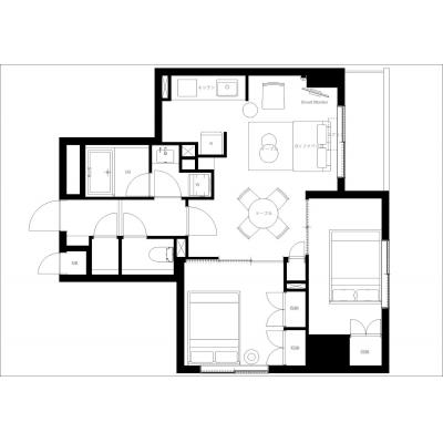 菊川駅から徒歩9分/最大人数6名/家具家電付き/ASMACI　MAISON両国　I　202の間取り図