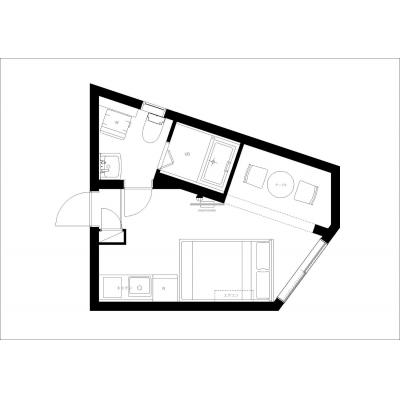 方南町駅から徒歩7分/家具・家電付き/パークシード方南町　401の間取り図
