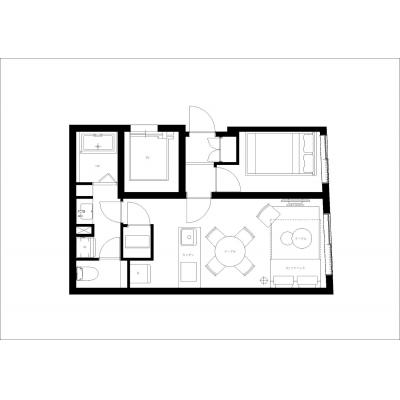 最寄り駅から徒歩5分/人気の新宿エリア/家具家電充実/Wi-Fi完備/CREAL新宿山吹町 103の間取り図