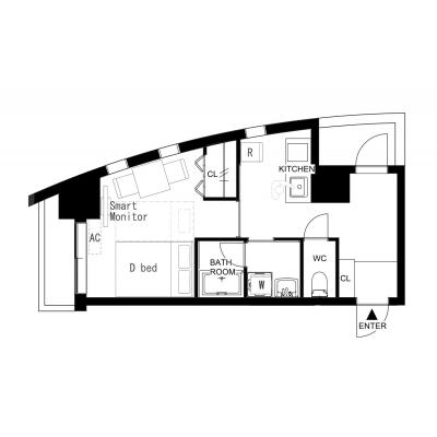 新宿へ乗換なし！  入居人数最大3人 ／ Wi-Fi無料／Accueil SASAZUKA 303の間取り図