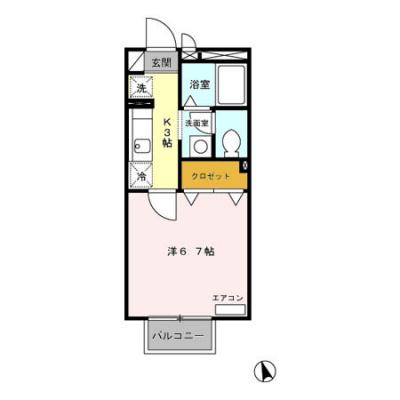 D-ROOMマンスリー【ウイステリア】武蔵野台駅から徒歩5分！の間取り図