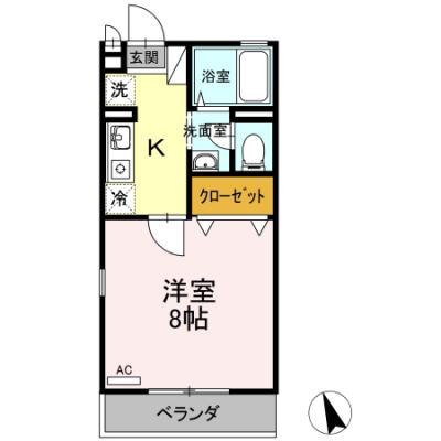 D-ROOMマンスリー【ロックコート】インターネット使い放題！電子タバコのみOK！の間取り図