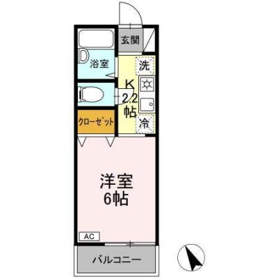 D-ROOMマンスリー【トゥインクルコート大町5番館】インターネット使い放題！防犯カメラ付き！の間取り図