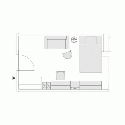 《池袋・新宿・渋谷まで約30分！》24Hモニター付きラウンジ｜一棟フルリノベ｜旅するように暮らす和光マンスリー🧳(305)の間取り図