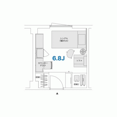 《東京・新宿へも直通！》24Hモニター付きラウンジ｜一棟フルリノベ｜旅するように暮らす「西船橋」マンスリー🧳(302)の間取り図