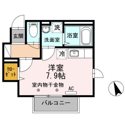 D-ROOMマンスリー【グリーンヒル北八】インターネット使い放題！追い焚き付き！の間取り図