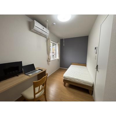 🔷🔹🔸🔶⭐2023年築⭐1Kタイプ⭐宅配BOX⭐1階角部屋⭐浴室乾燥機⭐【禁煙&Wi-Fi無料】⭐🔶🔸🔹🔷「K46」の間取り図