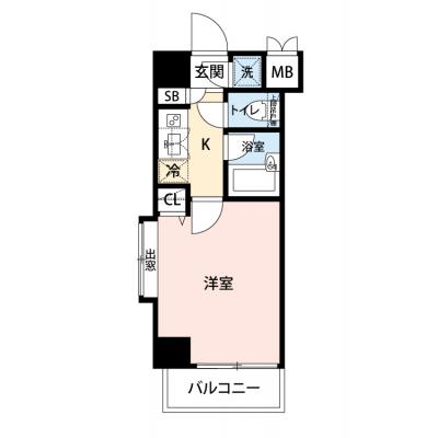 【🎉初期費用オフ｜お得なキャンペーン】【禁煙🚭/Wi-Fi無料🌐】マイナビSTAYミライエ市ヶ谷レジデンス　201の間取り図