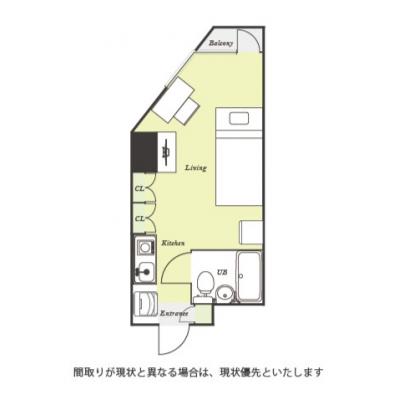 ユニオンマンスリー小岩３　210　1R・シングル☆【禁煙ルーム】人気の角部屋！女性も安心の室内洗濯機＆デスク・チェア＆たっぷり収納2ドア冷蔵庫など生活家電のあるお部屋■選べるWi-Fi格安レンタル中！の間取り図