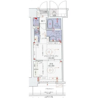 ＥＣ三宮駅前2アデシオン　各線三宮駅徒歩圏【1DK・小型犬可！】【NET無料・追焚機能付・オール電化】の間取り図