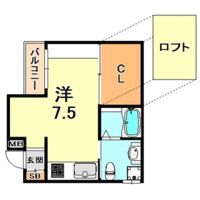 トラスト灘2【JR灘駅徒歩6分♪　おしゃれなお部屋です♪】の間取り図