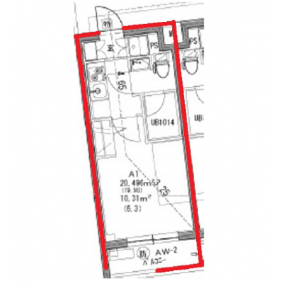 【60日以上の利用でお得🌈】【禁煙🚭】マイナビSTAY武蔵小杉ガーデン　308の間取り図